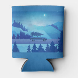 Mit einem Weihnachtsbaum die Straße hinunter fahre Dosenkühler