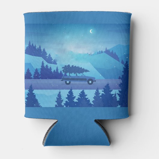 Mit einem Weihnachtsbaum die Straße hinunter fahre Dosenkühler (Vorderseite)