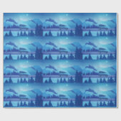 Mit einem Weihnachtsbaum die Straße hinunter fahre Geschenkpapier (Flach)