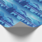 Mit einem Weihnachtsbaum die Straße hinunter fahre Geschenkpapier (Ecke)