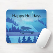 Mit einem Weihnachtsbaum die Straße hinunter fahre Mousepad (Mit Mouse)