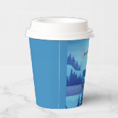 Mit einem Weihnachtsbaum die Straße hinunter fahre Pappbecher (Rechts)