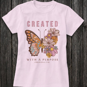 Mit einem Ziel erschaffen Inspirierender Schmetter T-Shirt