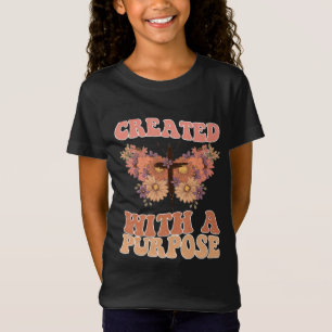 Mit einem Ziel erschaffen – Schmetterling und Kreu T-Shirt