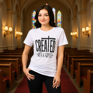 Mit einem Ziel geschaffen Christliches Identitäts- Tri-Blend Shirt