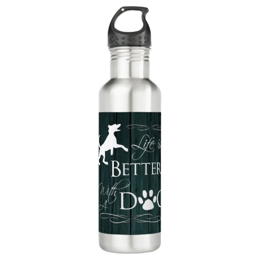Mit einer Dog Water Flasche ist das Leben besser - Edelstahlflasche (Vorderseite)