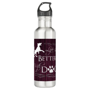 Mit einer Dog Water Flasche - Magenta ist das Lebe Edelstahlflasche
