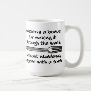 Mit einer Gabel Erstechen Lustiger Becher Kaffeetasse