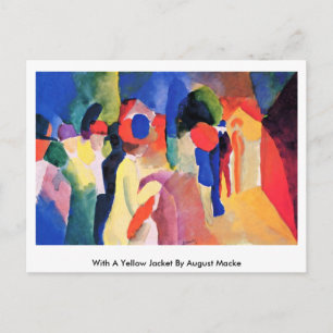 mit einer gelben Jacke von August Macke Postkarte