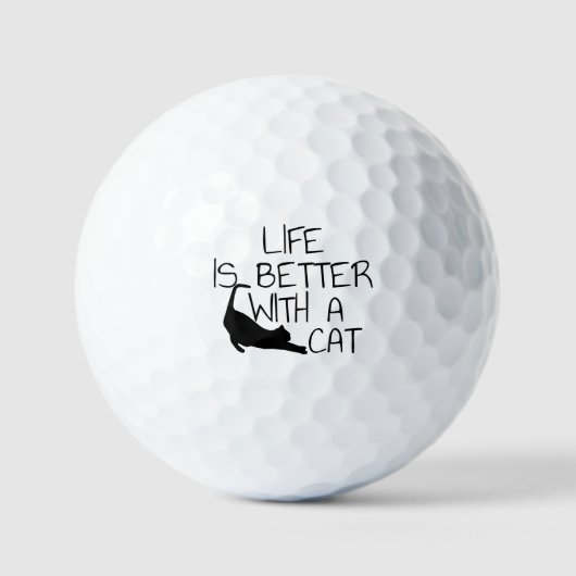 Mit einer Katze ist das Leben besser Golfball (Vorderseite)