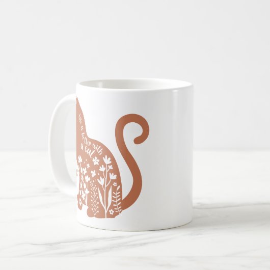 Mit einer Katze ist das Leben besser Kaffeetasse (Vorderseite Links)
