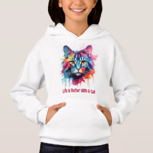 Mit einer Katze ist das Leben besser. Niedliche fa Hoodie