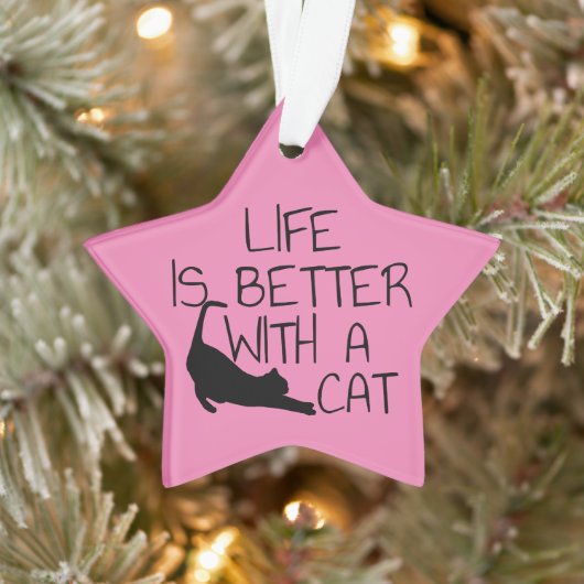 Mit einer Katze ist das Leben besser Ornament (Baum)