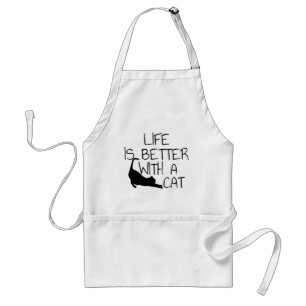 Mit einer Katze ist das Leben besser Schürze