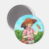 Mit einer Katze zum Picnic gehen Magnet (Vorderseite/Rückseite)