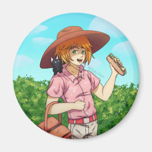 Mit einer Katze zum Picnic gehen Magnet