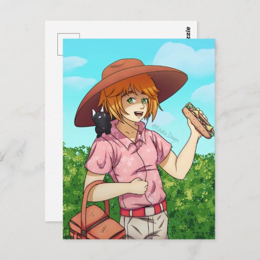 Mit einer Katze zum Picnic gehen Postkarte (Vorne/Hinten)