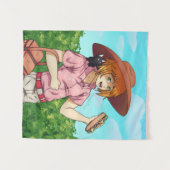 Mit einer Katze zum Picnic gehen Wandteppich (Vorderseite (Horizontal))
