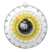 Mit einer knallgezündeten Bombe raus Dartscheibe (vorne)