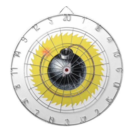 Mit einer knallgezündeten Bombe raus Dartscheibe (vorne)