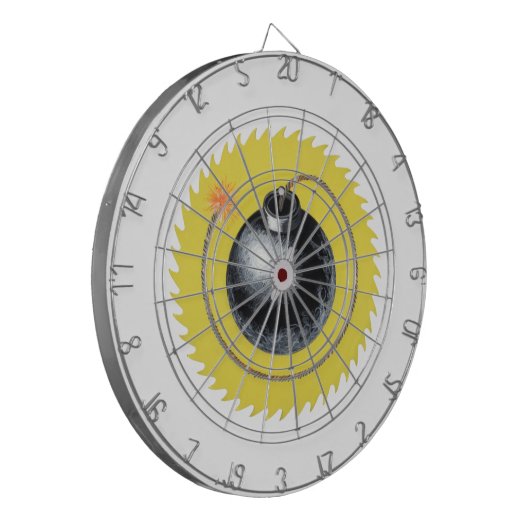 Mit einer knallgezündeten Bombe raus Dartscheibe (Vorderseite Links)