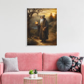 Mit einer Laterne. Hermit aus Tarot Leinwanddruck (Insitu (Wohnzimmer))
