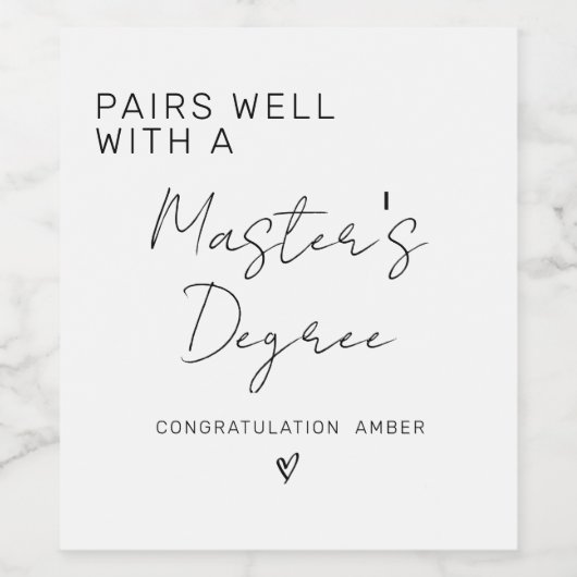 Mit einer Master-Absolventen-Party gut zusammenpas Weinetikett (Einzelnes Label)