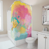 mit einer Pinselspitze bemalt Duschvorhang (Beispiel)