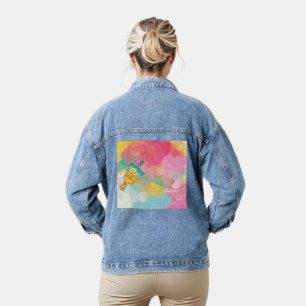 mit einer Pinselspitze bemalt Jeansjacke