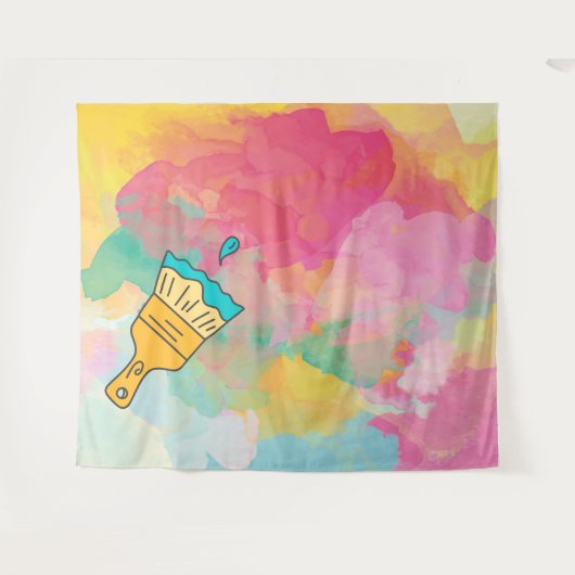 mit einer Pinselspitze bemalt Wandteppich (Vorderseite (Horizontal))