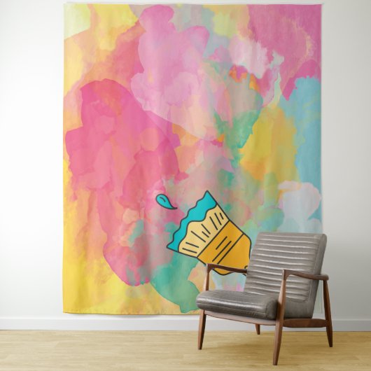 mit einer Pinselspitze bemalt Wandteppich (Beispiel)