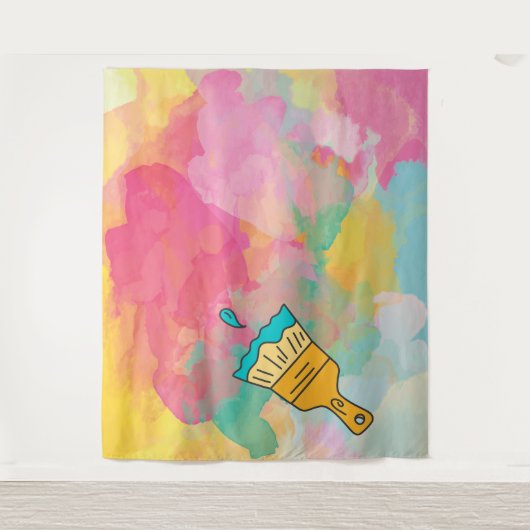 mit einer Pinselspitze bemalt Wandteppich (Vorderseite)