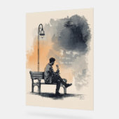 Mit einer Rose gewartet - Unausgesprochene Liebe Acrylschild (Winkel)