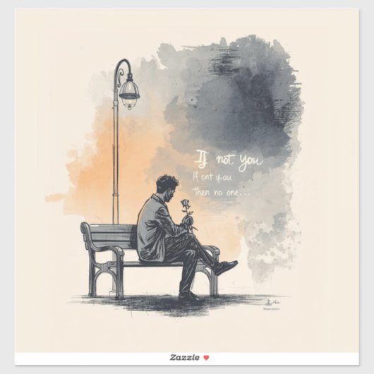 Mit einer Rose gewartet - Unausgesprochene Liebe Aufkleber (Blatt)