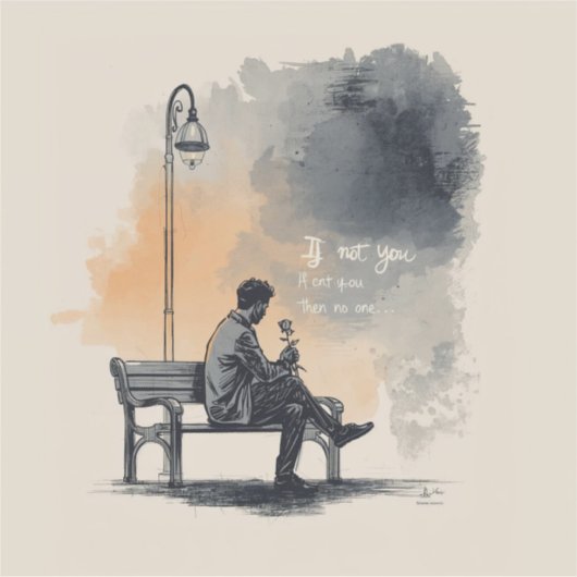 Mit einer Rose gewartet - Unausgesprochene Liebe Aufkleber (Vorderseite)