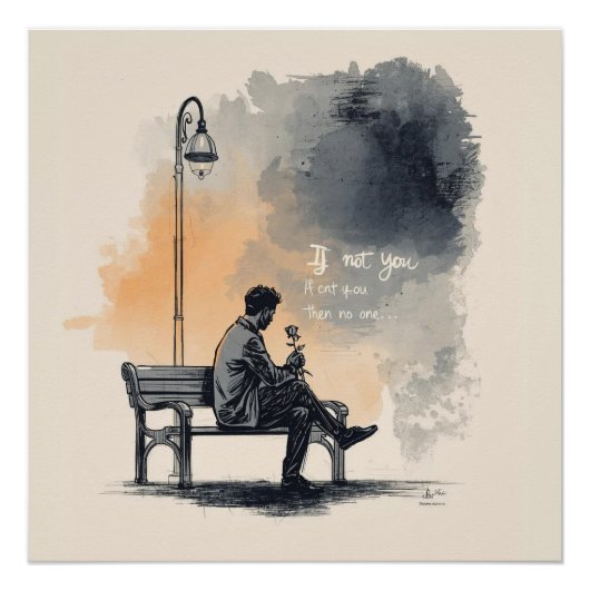 Mit einer Rose gewartet - Unausgesprochene Liebe Poster (Vorderseite)