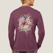 Mit einer Rose unterschrieben Tri-Blend Shirt (Rückseite)