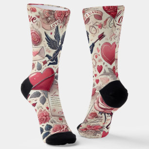 Mit einer Rose unterzeichnet Socken