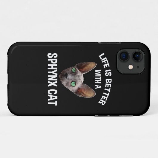 Mit einer Sphynxkatze ist das Leben besser Case-Mate iPhone Hülle (Rückseite (Horizontal))