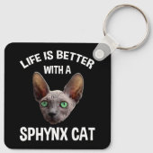 Mit einer Sphynxkatze ist das Leben besser Schlüsselanhänger (Rückseite)