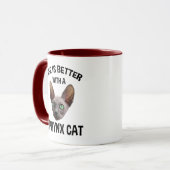 Mit einer Sphynxkatze ist das Leben besser Tasse (Vorderseite Links)