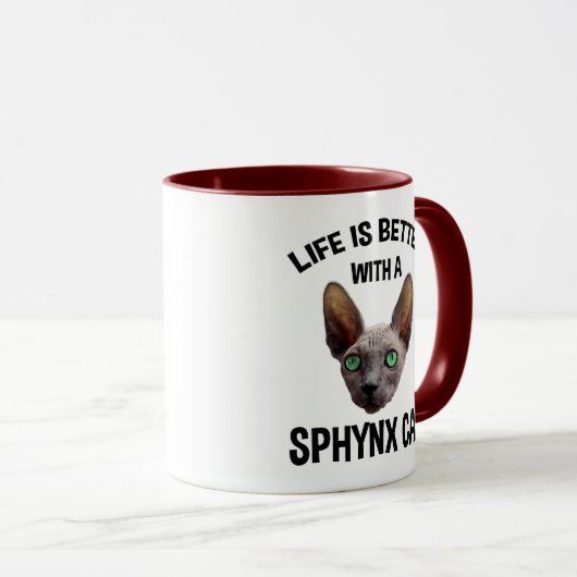 Mit einer Sphynxkatze ist das Leben besser Tasse (VorderseiteRechts)