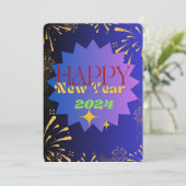 Mit einzigartigen Neujahrskarten Freude und Beifal Einladung (Stehend Vorderseite)