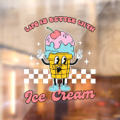 Mit Eis ist das Leben besser Fensteraufkleber (Blatt 2)