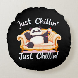 Mit Eis ruhig und einfach Chillin behalten Rundes Kissen