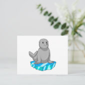 Mit Eisscholle versiegeln Postkarte (Stehend Vorderseite)