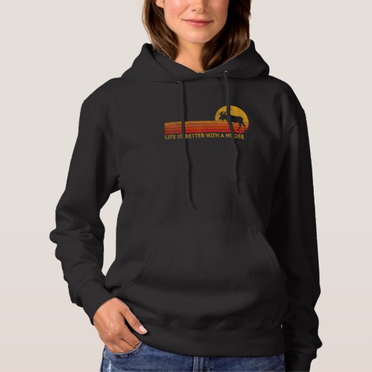 Mit Elch Elch Retro Hoodie (Vorderseite)