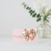 Mit elegantem rosa Ballondesign herausragen Visitenkarte (Stehend Vorderseite)