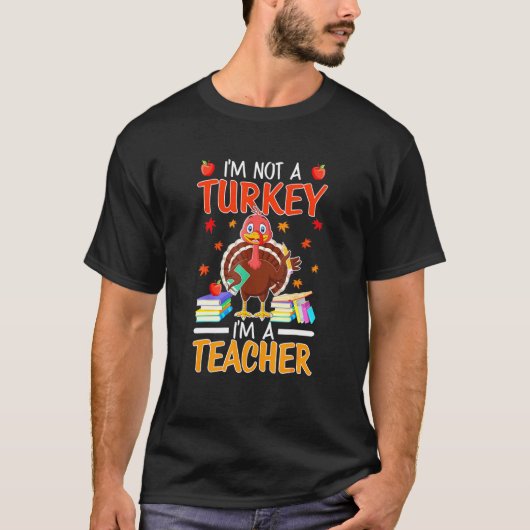 Mit englischem Text-Erntedank bin ich Lehrerin T-Shirt (Vorderseite)