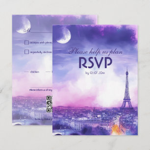 Mit Ernährungsangabe Amour Éternel RSVP-Karte RSVP Karte